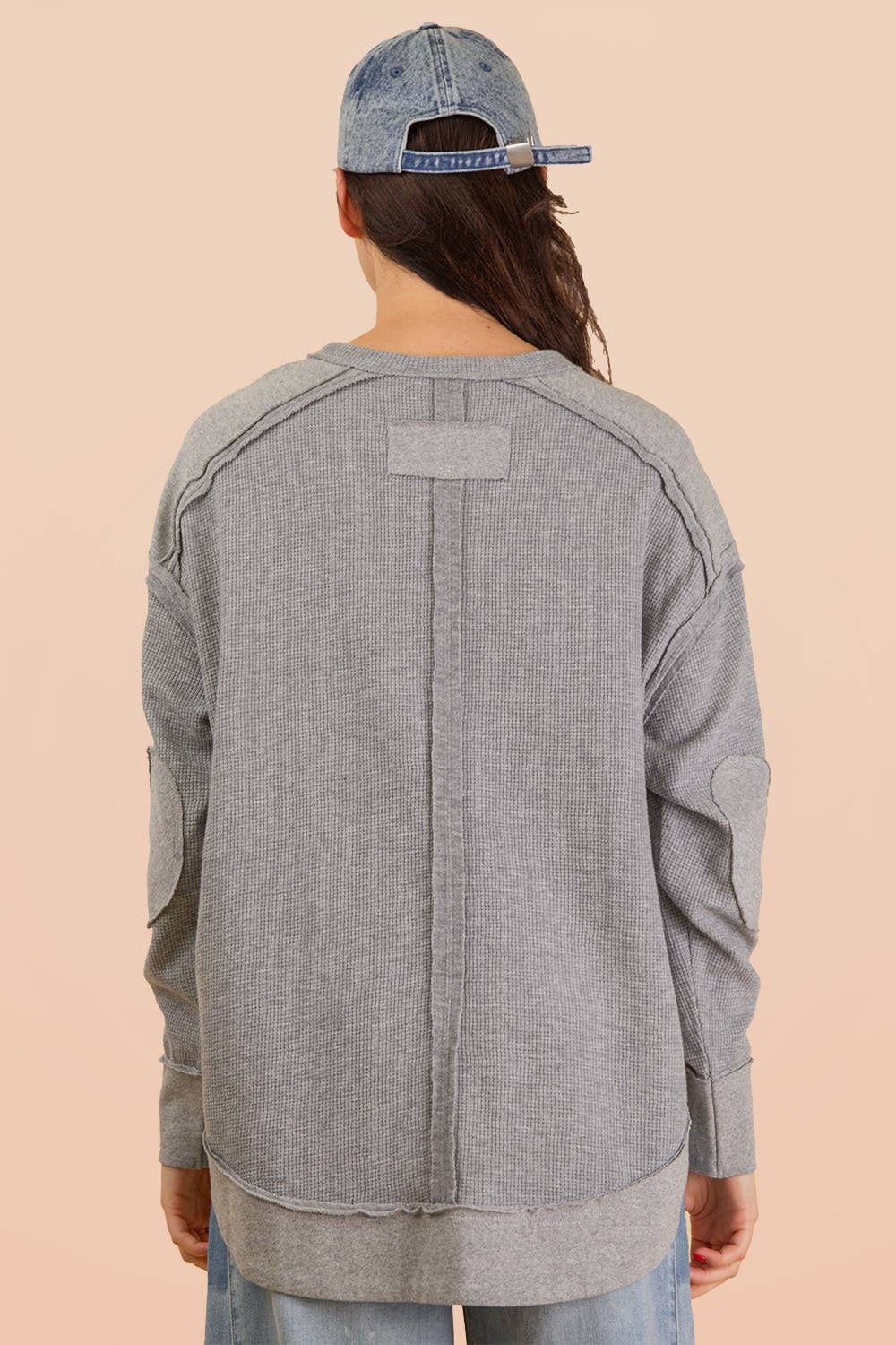 Elbow Patch Raw Edge Top