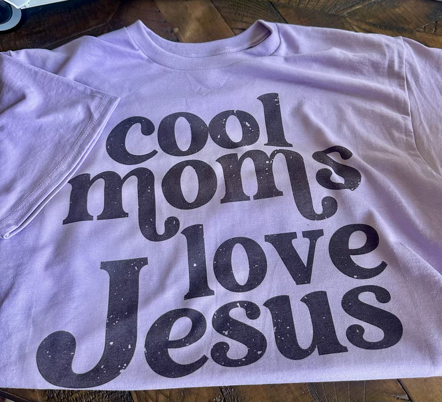 Purple "Cool Moms Love Jesus" Tee