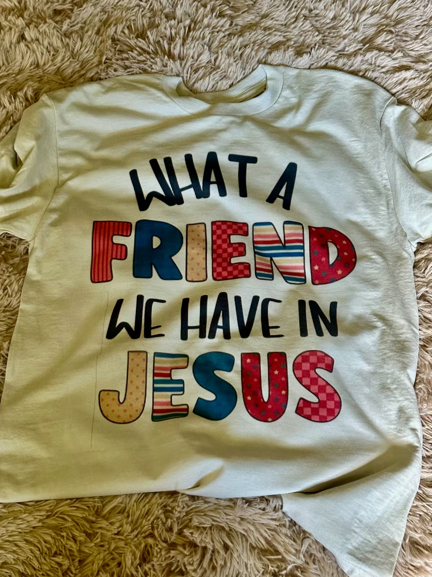 "What A Friend We Have In Jesus" Sand Color Tee