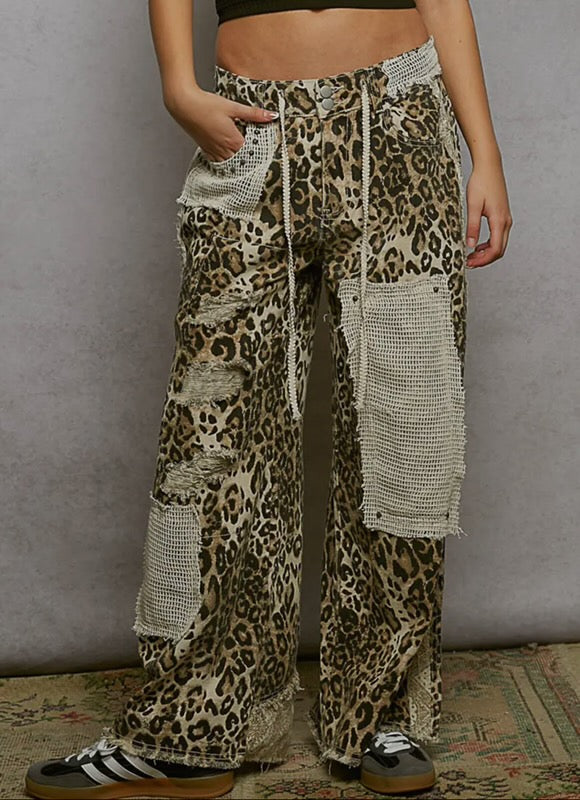 Leopard Cargo Pants