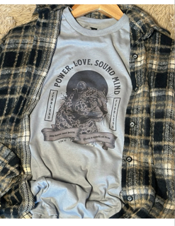 Gravel Color Tee - "Power, Love, Sound Mind"