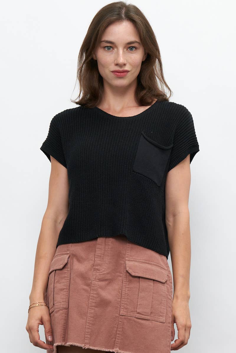 Black Cap Sleeve Top