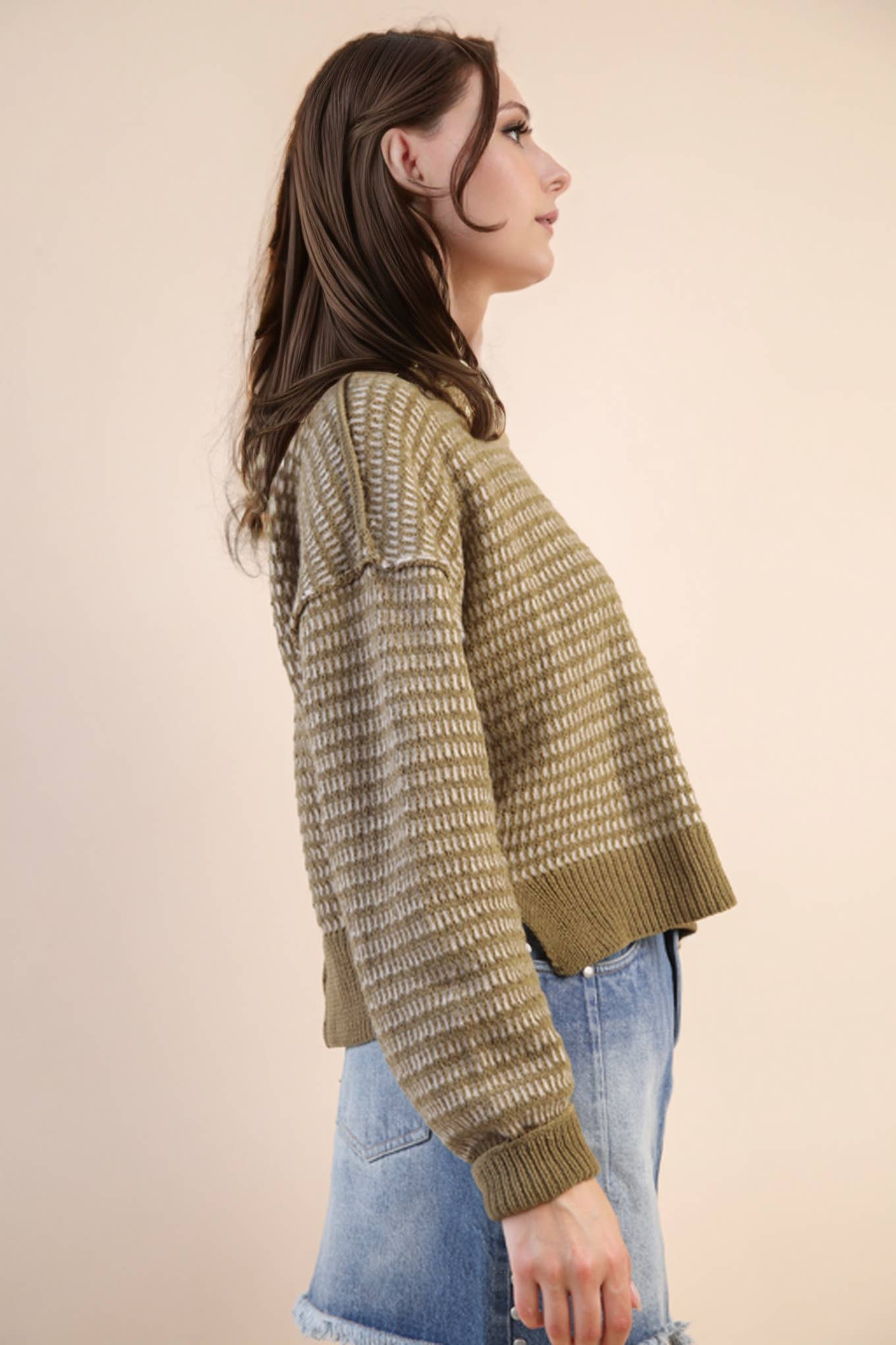 Two Tone Textured Sweater