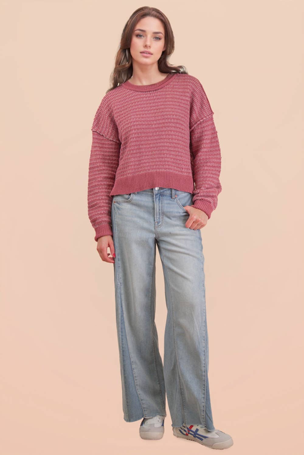 Two Tone Textured Sweater