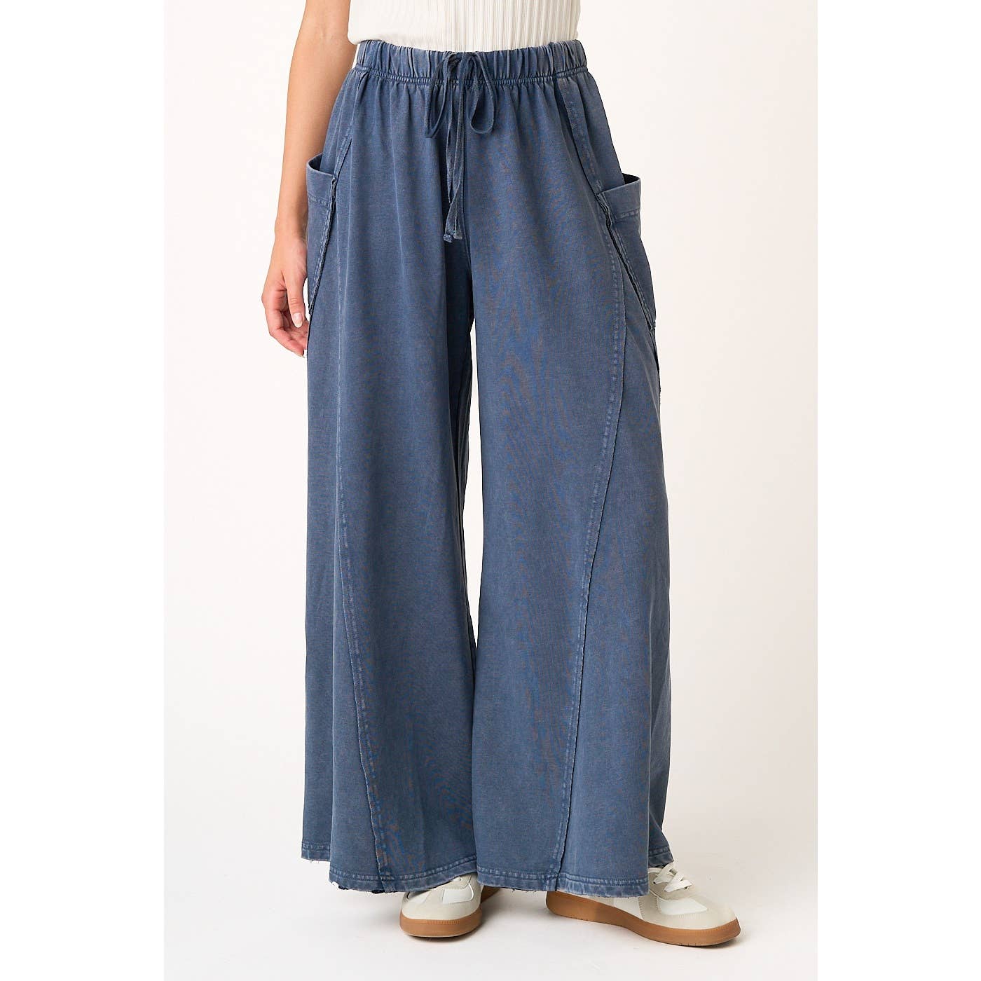 Mineral Wash Wide Leg Pants