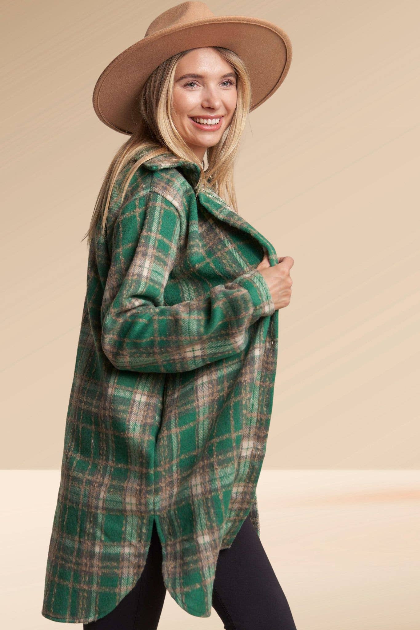 Green Flannel Shacket