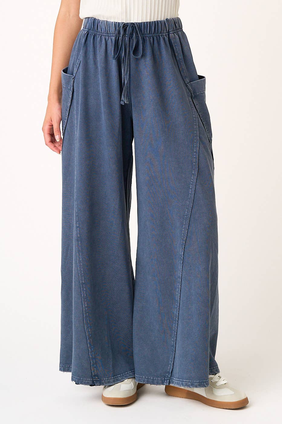 Mineral Wash Wide Leg Pants