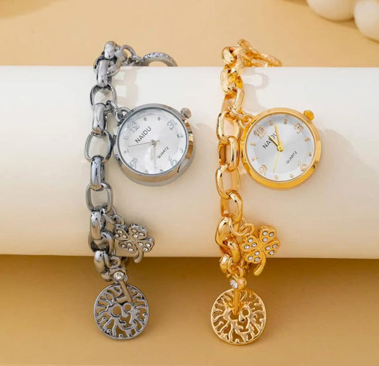 Charm Bracelet with Dial Clock - 2 options
