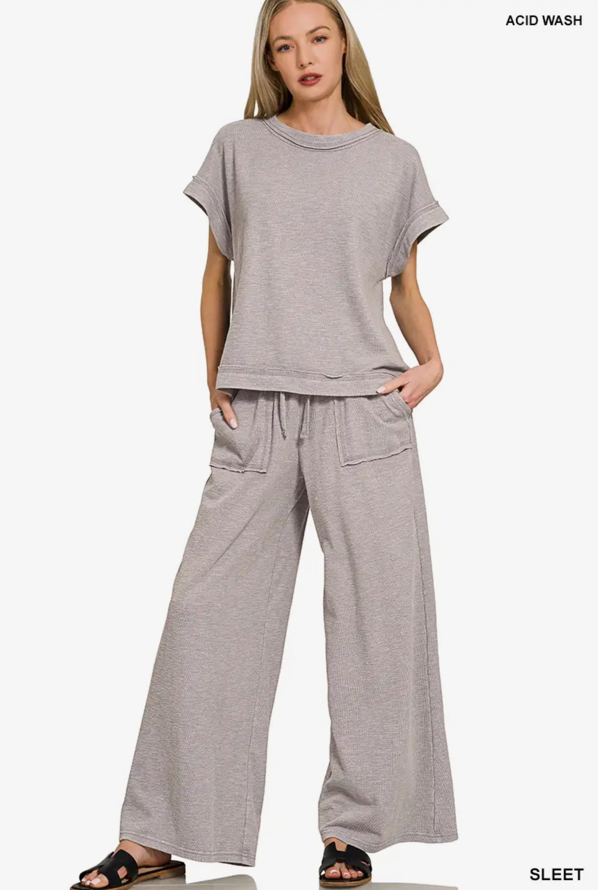 Grey Short Sleeve Set