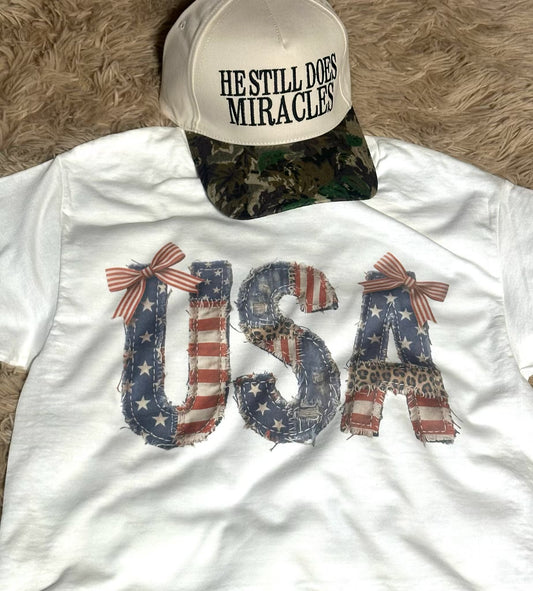 USA White or Sand Color Tee