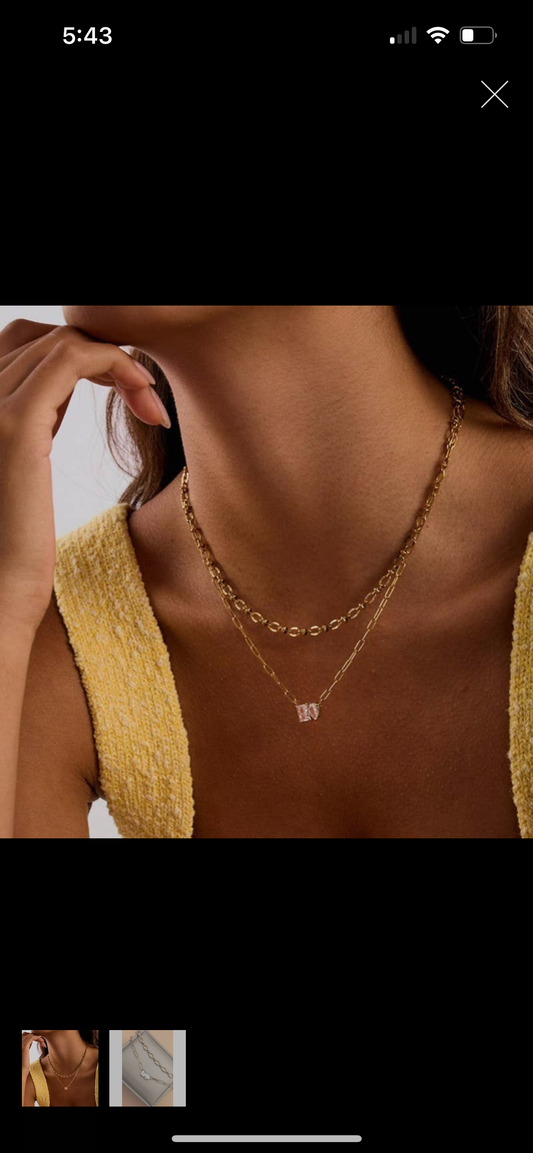 Layered Gold Crystal Necklace