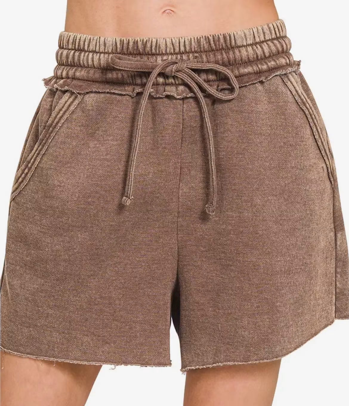Acid Washed Fleece Shorts - 2 colors