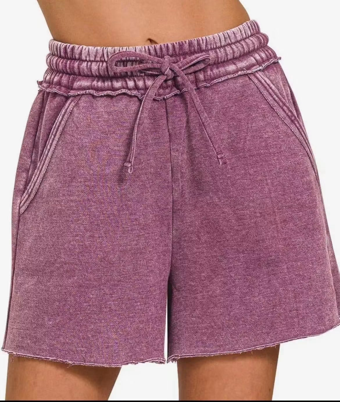 Acid Washed Fleece Shorts - 2 colors