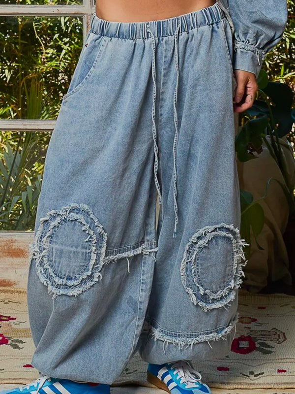 Denim Cargo Pants
