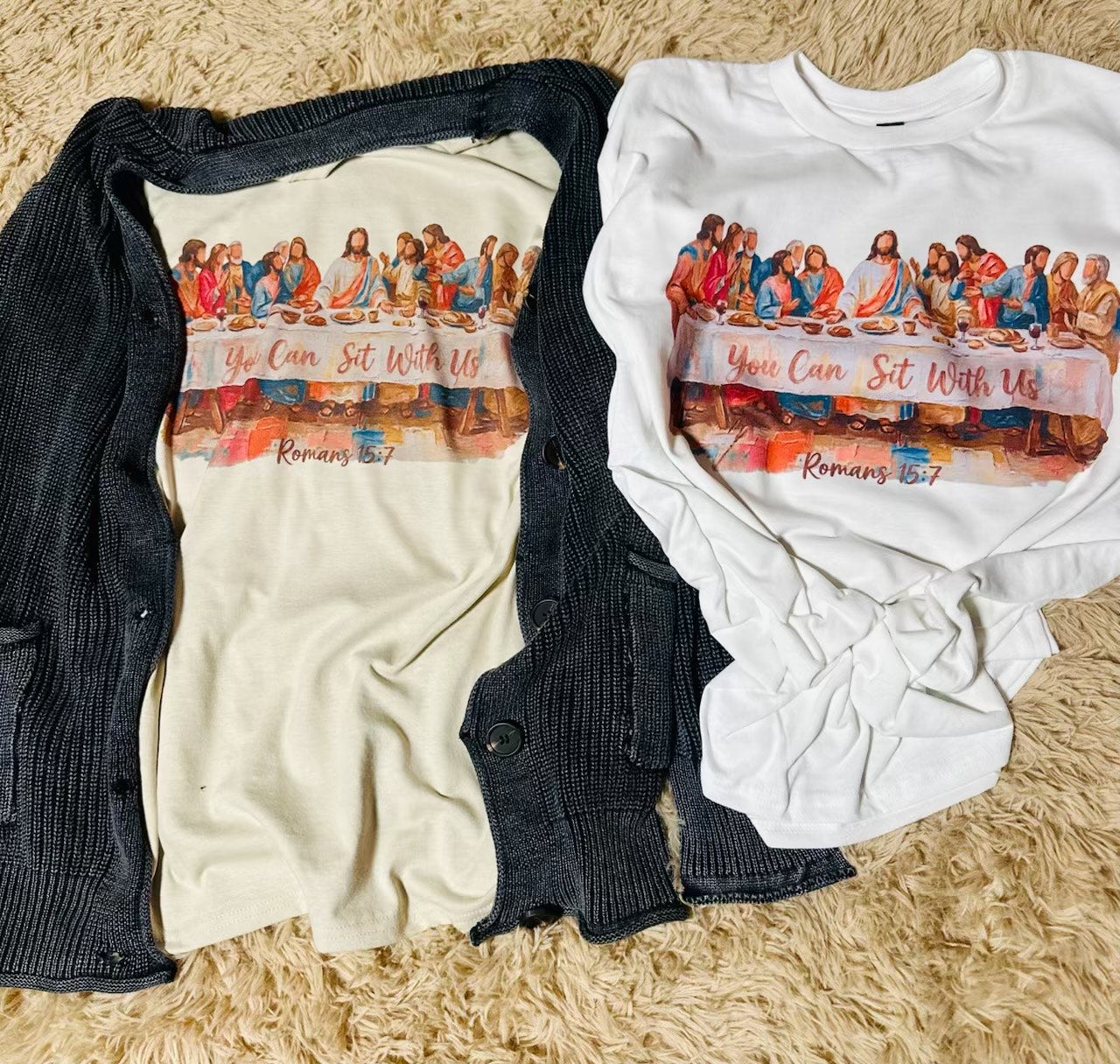 White OR Sand "You Can Sit With Us" Tshirt
