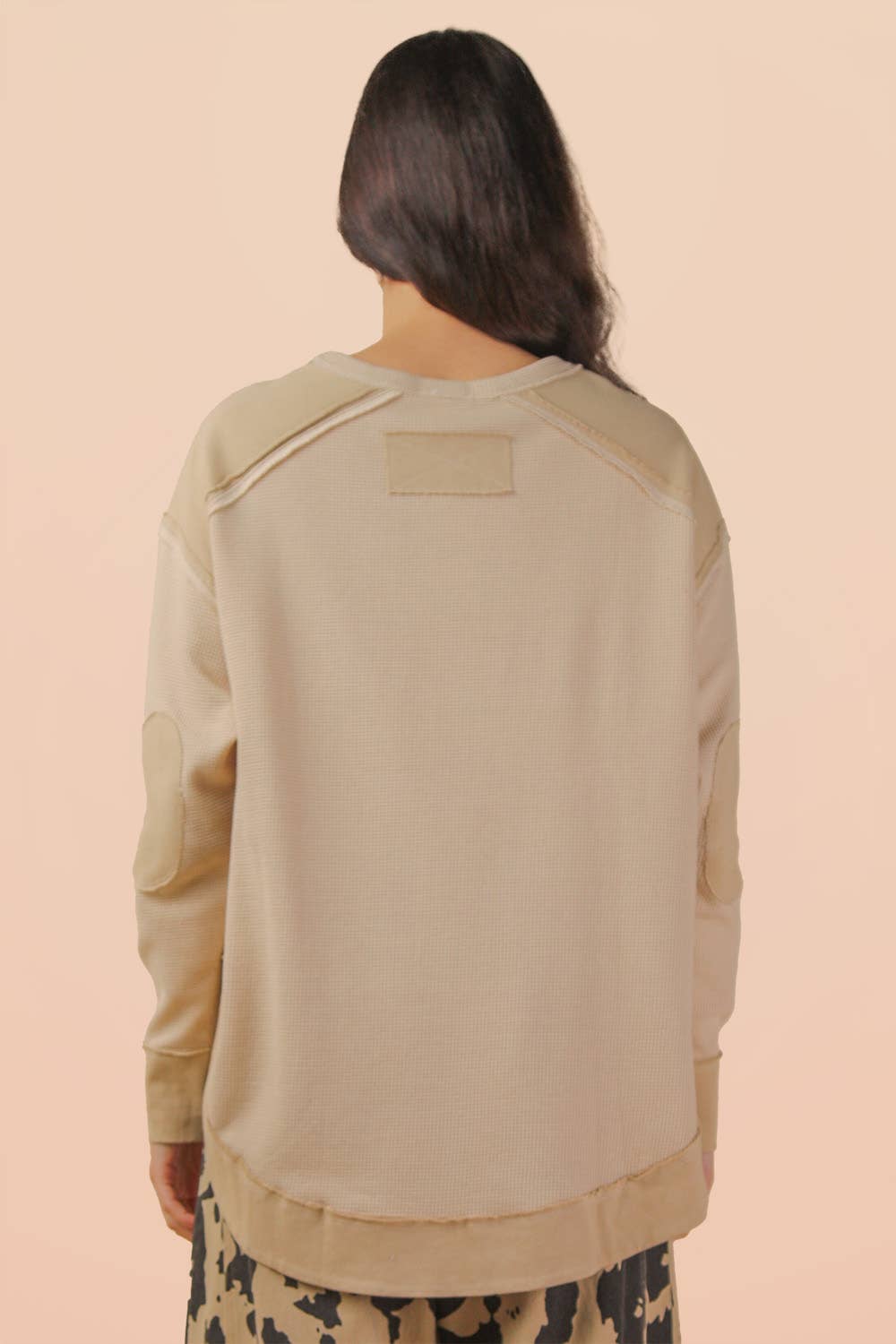 Elbow Patch Raw Edge Top