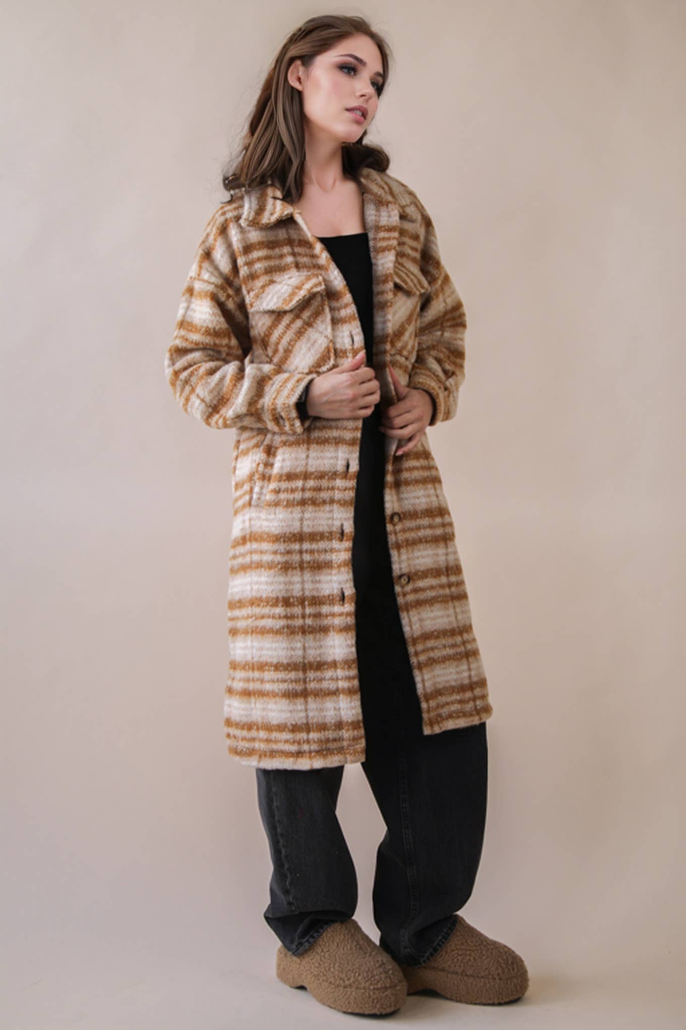 Aztec & Plaid Printed Shacket