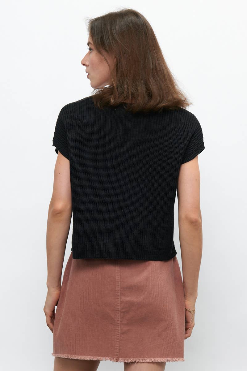 Black Cap Sleeve Top
