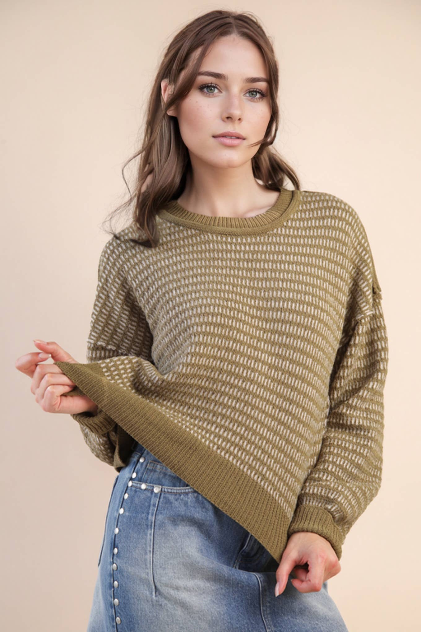 Two Tone Textured Sweater