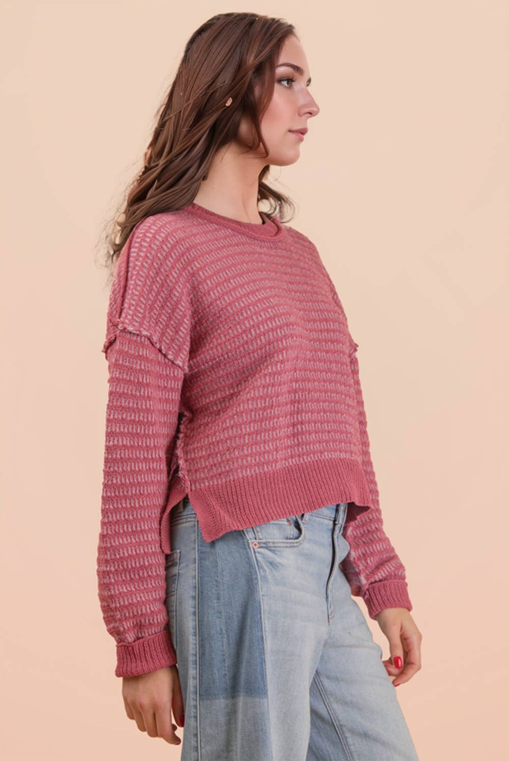 Two Tone Textured Sweater
