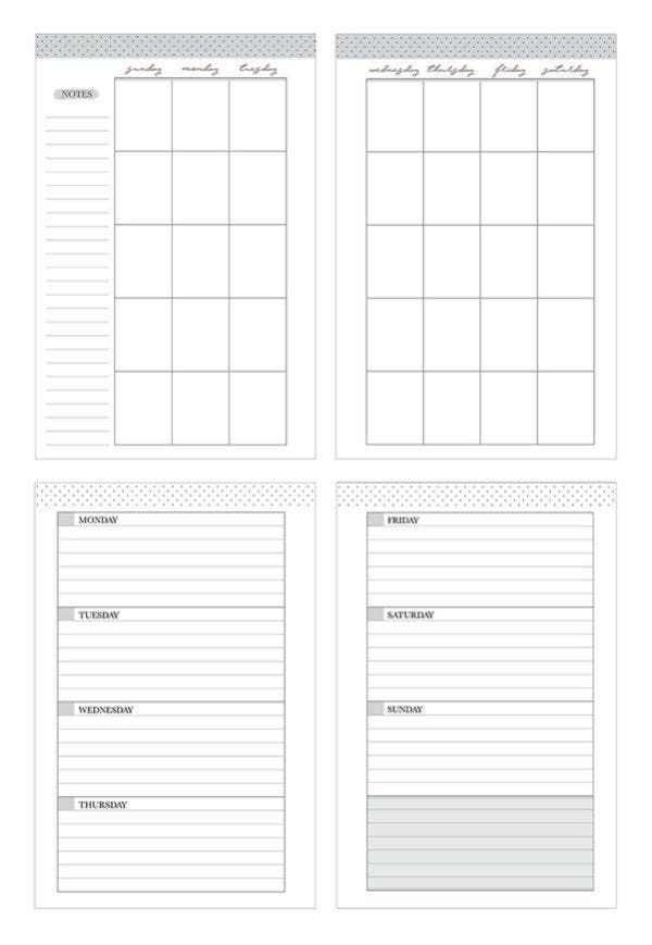Black & Gold Mini 12 Month Undated Planner