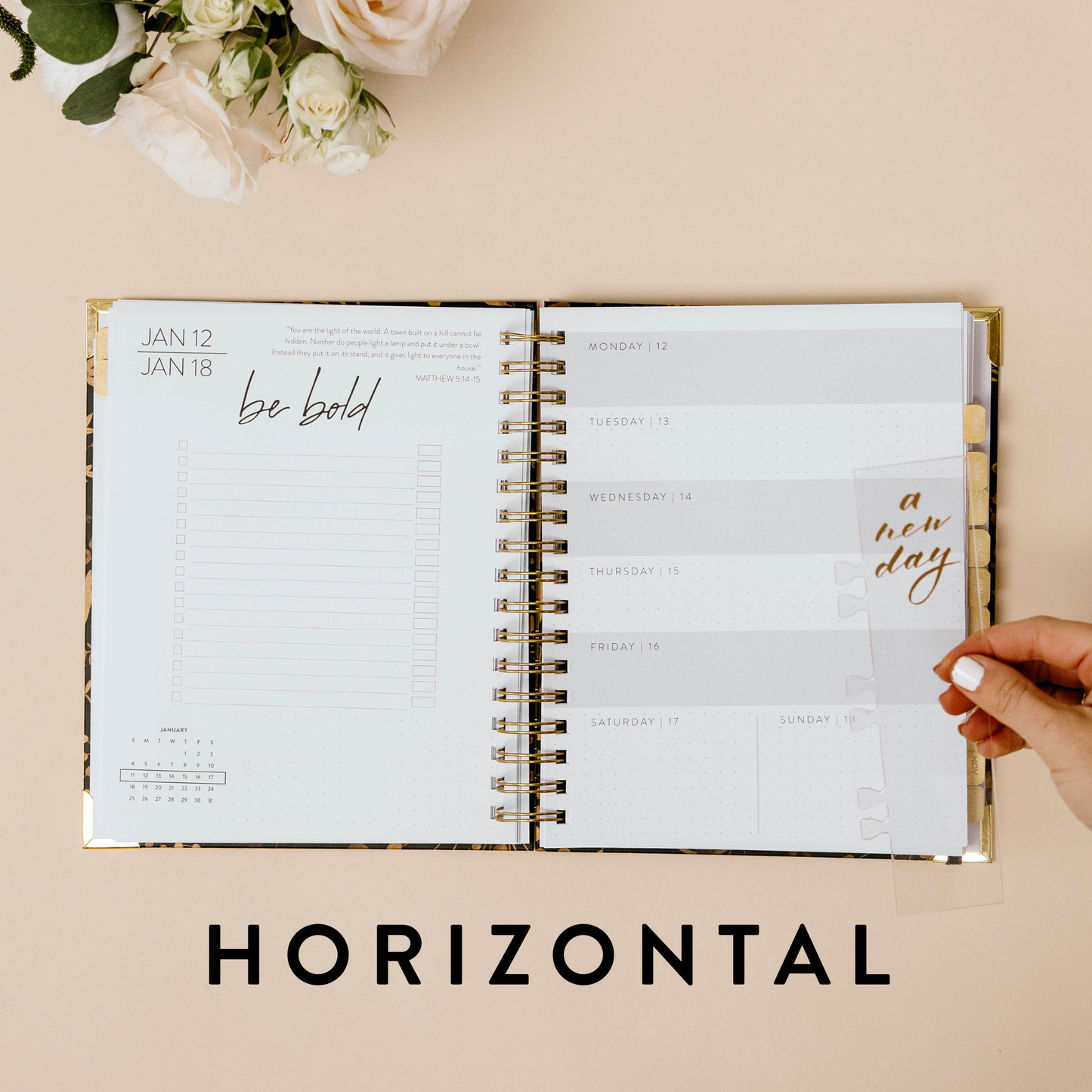 2026 Golden Dream Planner - Horizontal Layout